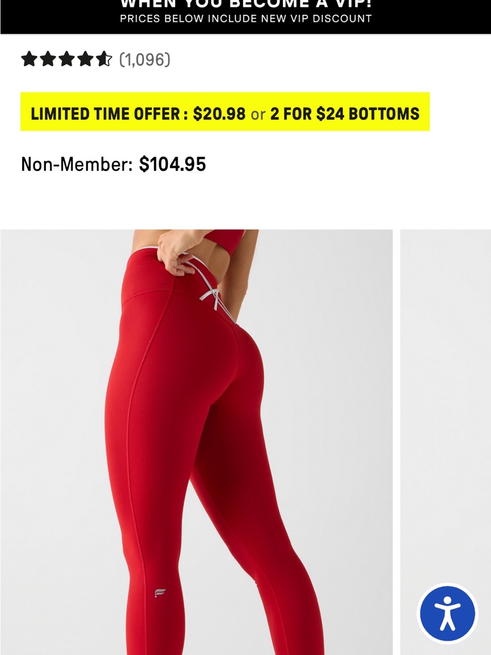 Fabletics Red High-Waisted Leggings